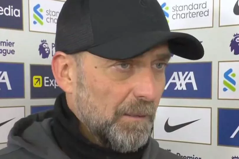 During the Man City interview, Jurgen Klopp makes the Sky Sports interviewer make a U-turn towards Liverpool.