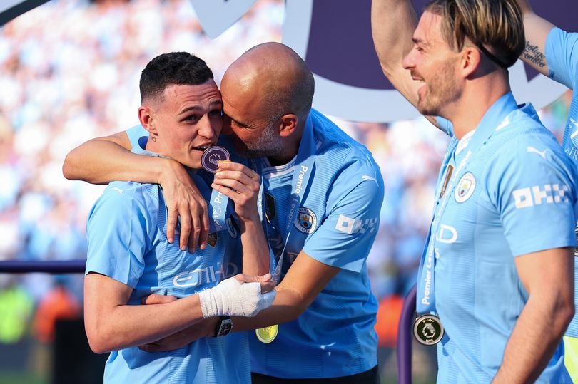 What Pep Guardiola told Phil Foden before Man City trophy lift gives clue about next season